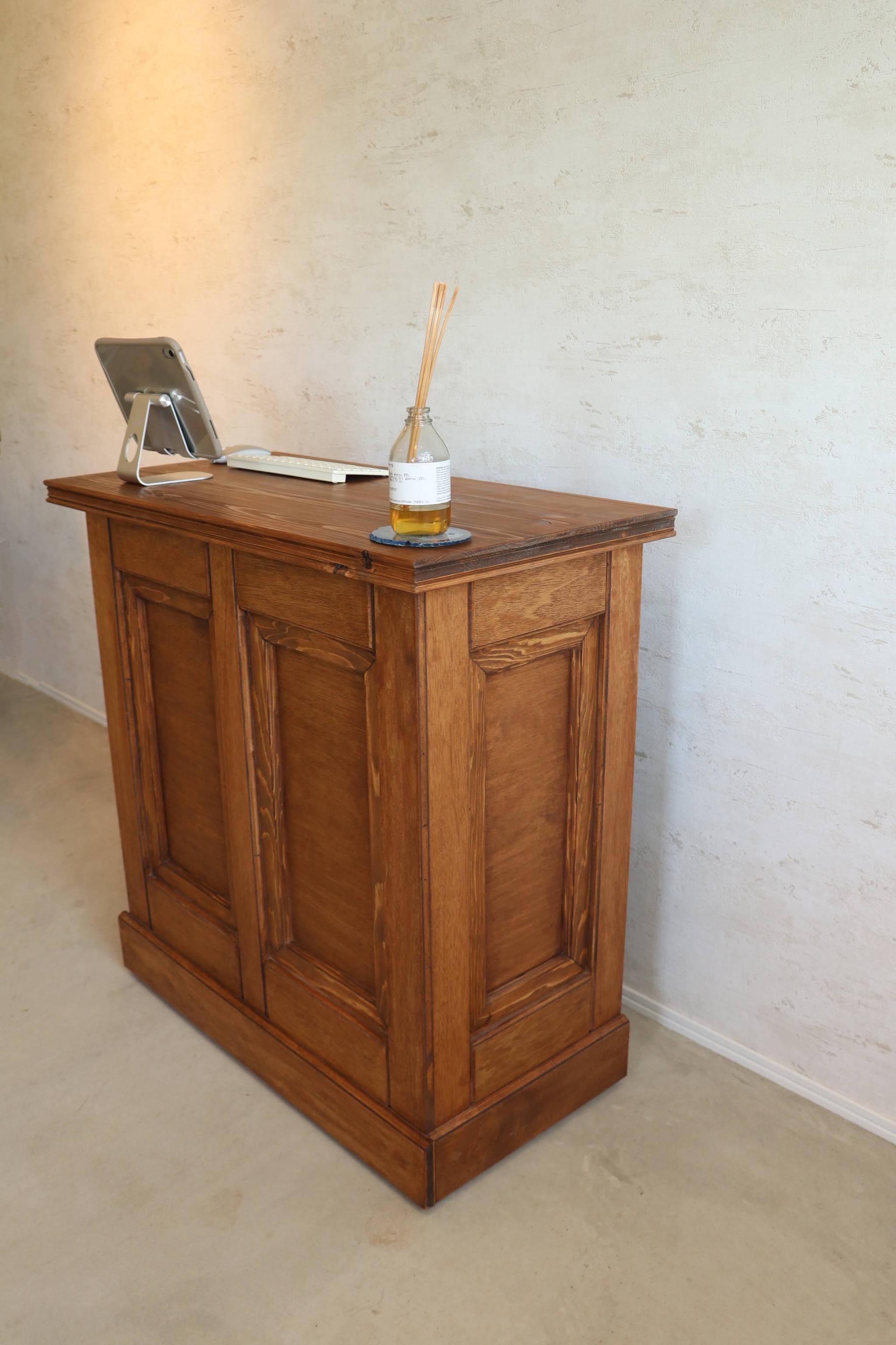 アンティークカウンター レジ台 キャッシャー バーカウンター 受付 サイドテーブル 水槽台 ディスプレイ 店舗什器 | 3枚目